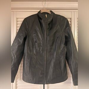 Cole Haan Women's Dark Leather Jacket